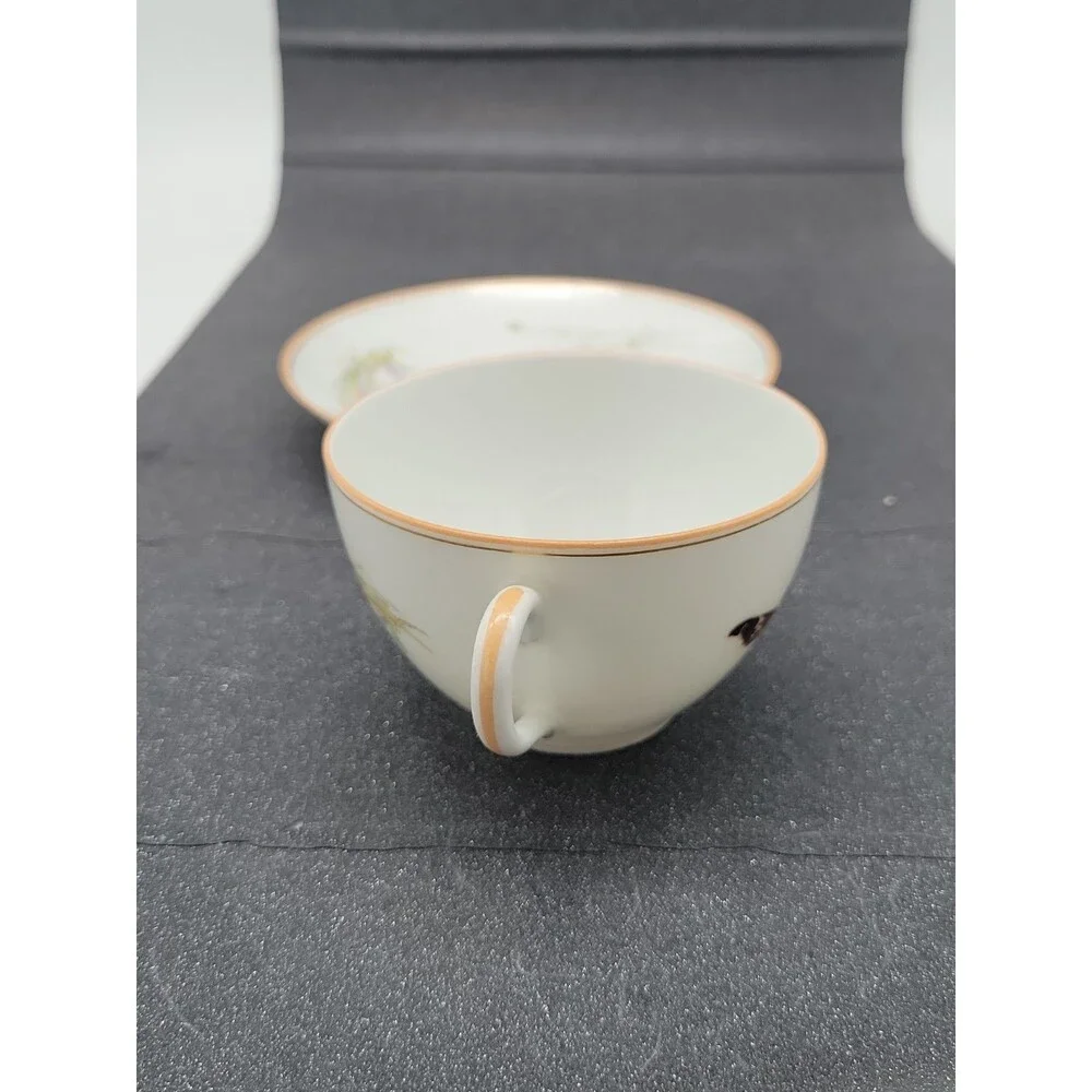 READ 2 ? Haviland Limoges ? Meadow Visitors Cup/Saucer Butterflies/Grasses